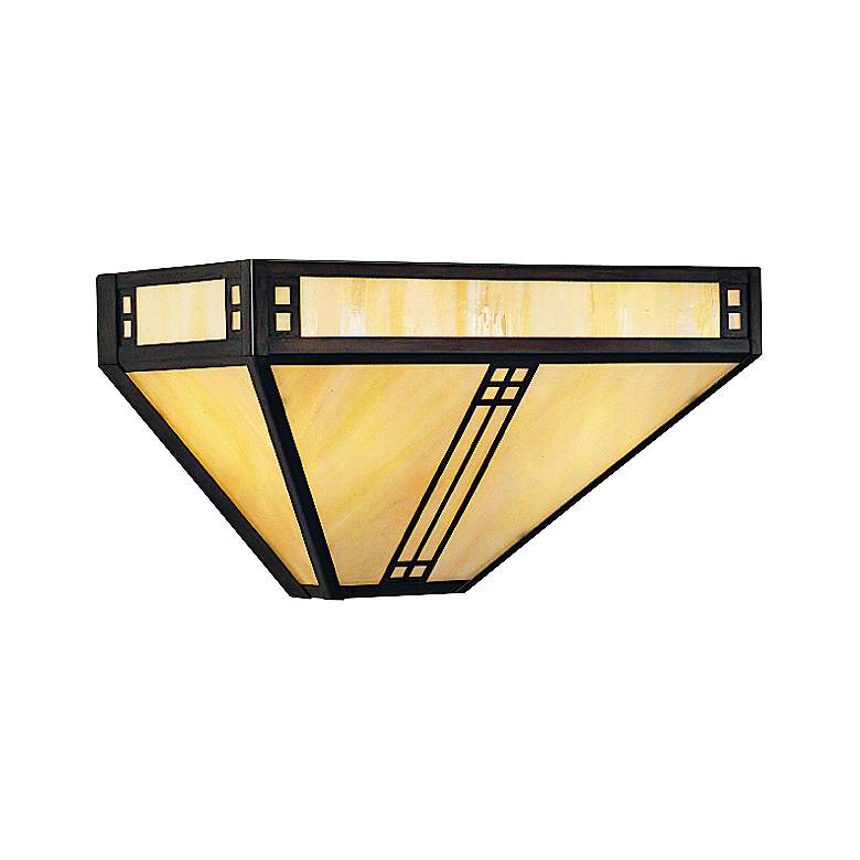 Image 1 Prairie 6 3/4"H Iridescent Gold Glass Outdoor Wall Light