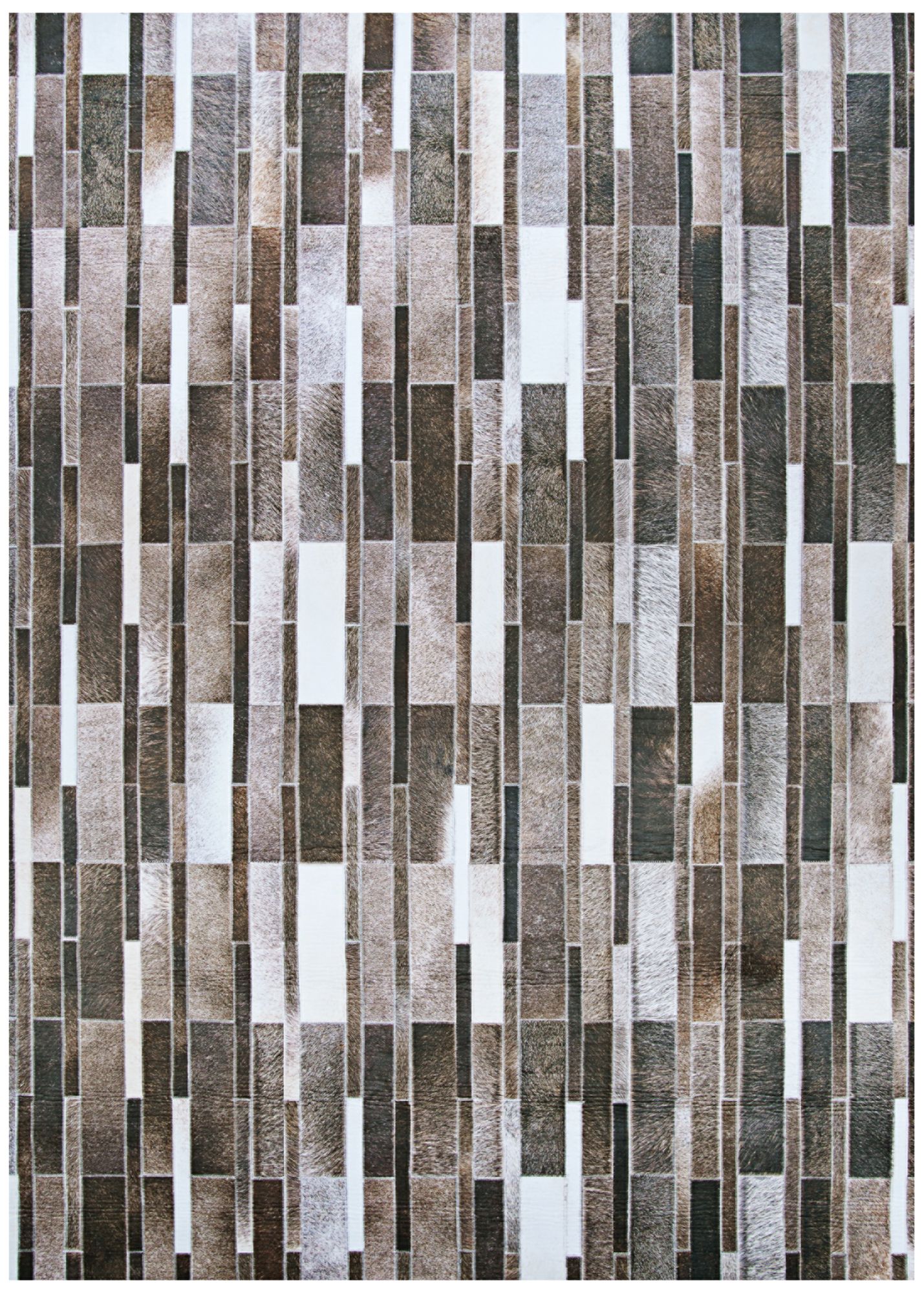 Thumbnail1 of Prairie Nordic 2'x3'7" Gray and Brown Cowhide Area Rug