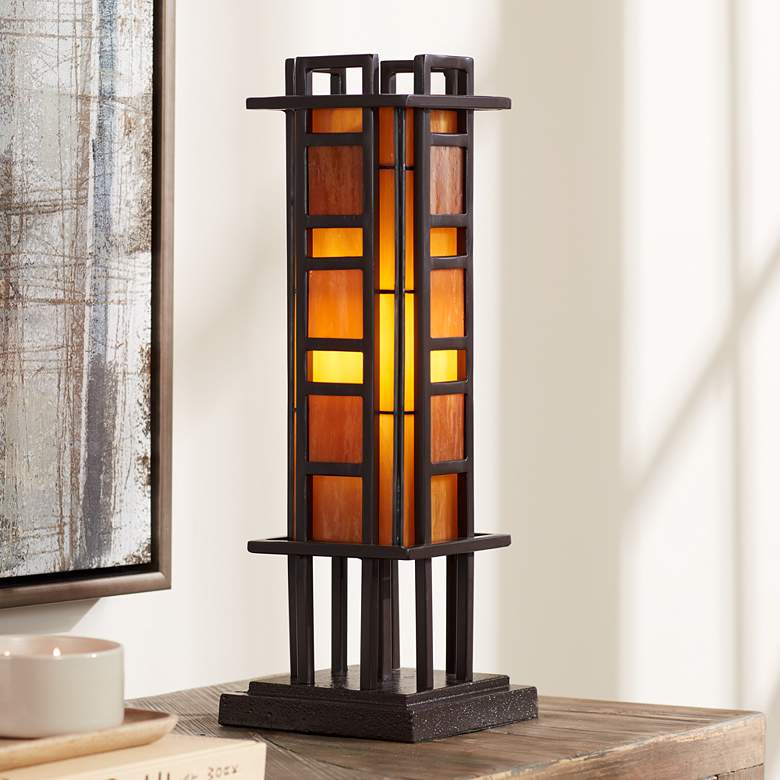 Prairie Style 20&quot; High Pillar Accent Table Lamp
