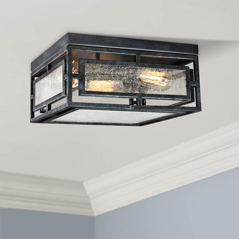 Image 1 Prairielands 12" Wide Dark Weathered Zinc Ceiling Light