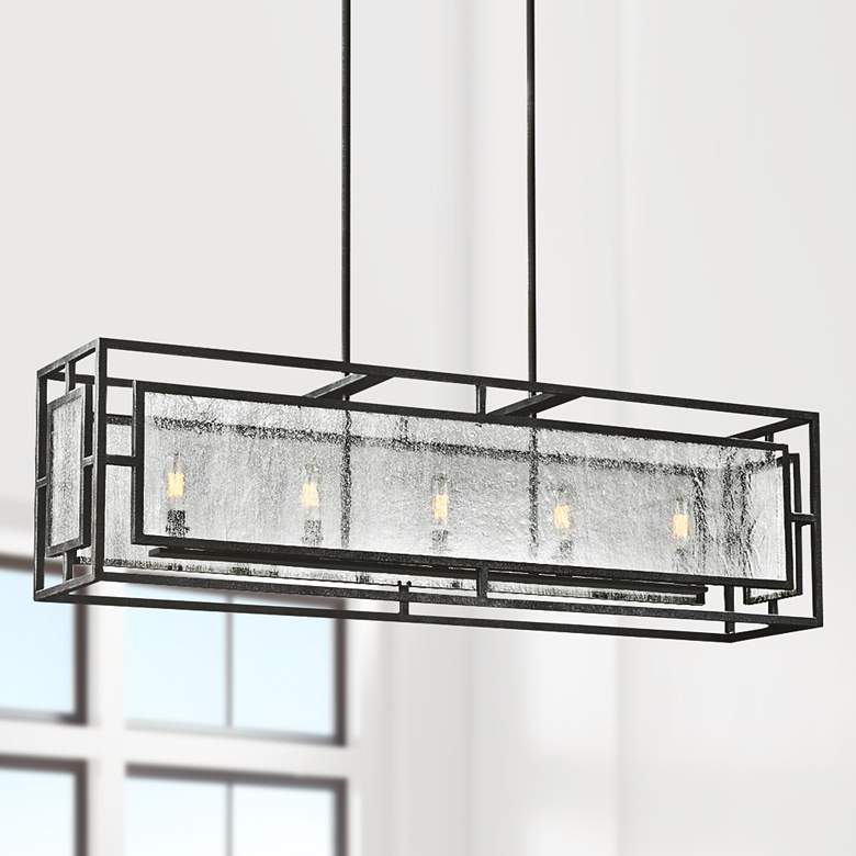 Image 1 Prairielands 42" Wide Dark Zinc 5-Light Chandelier
