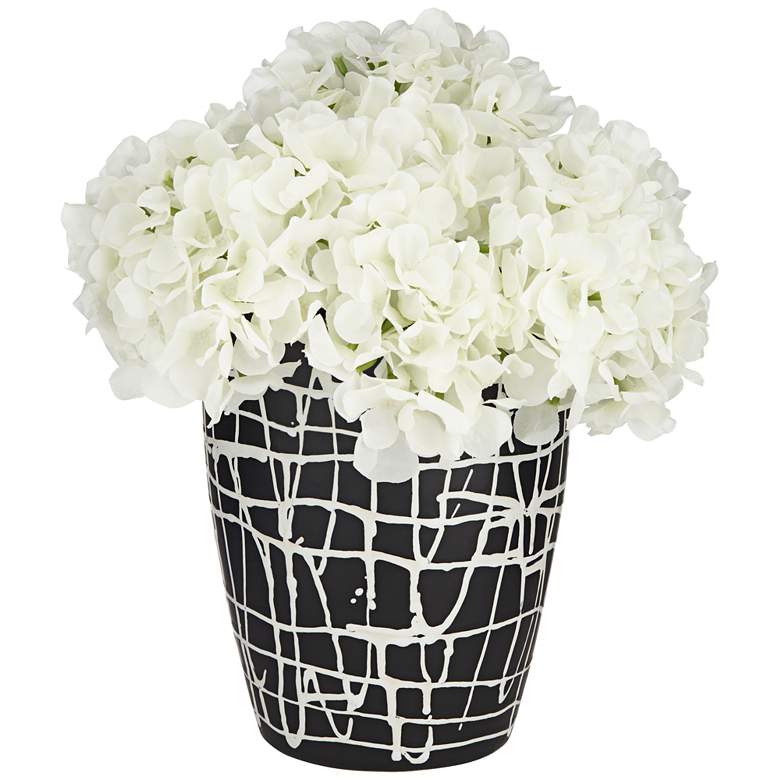 Image 6 Praleaux Matte Black White 10"H Lined Scallop Edge Vase more views