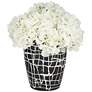 Praleaux Matte Black White 10"H Lined Scallop Edge Vase