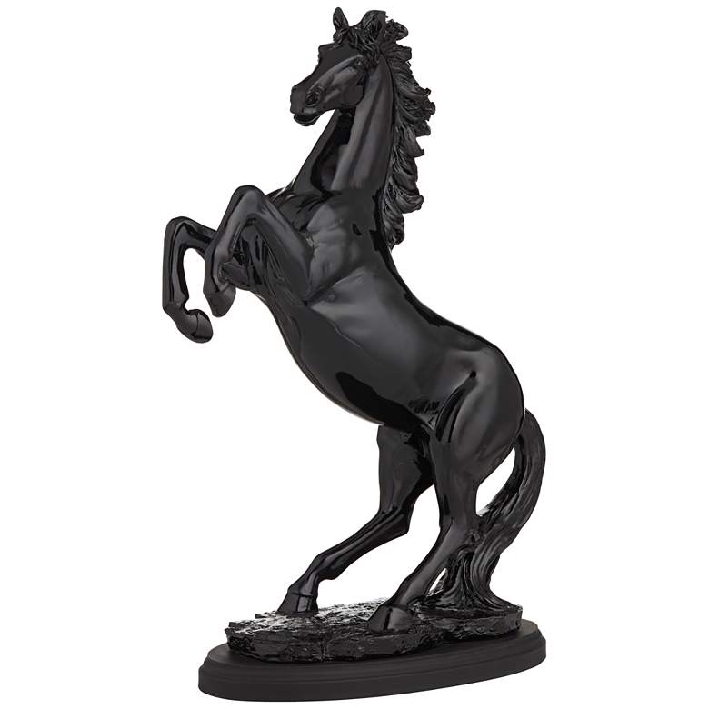 Image 6 Prancer 15 inch High Shiny Black Horse Statue more views