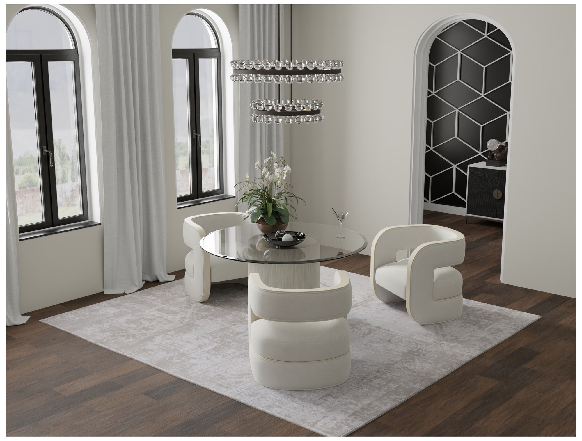 Image 3 Prasad Abstract Indoor Ivory Area Rug 39NAF 2'-10" x 7'-10" more views