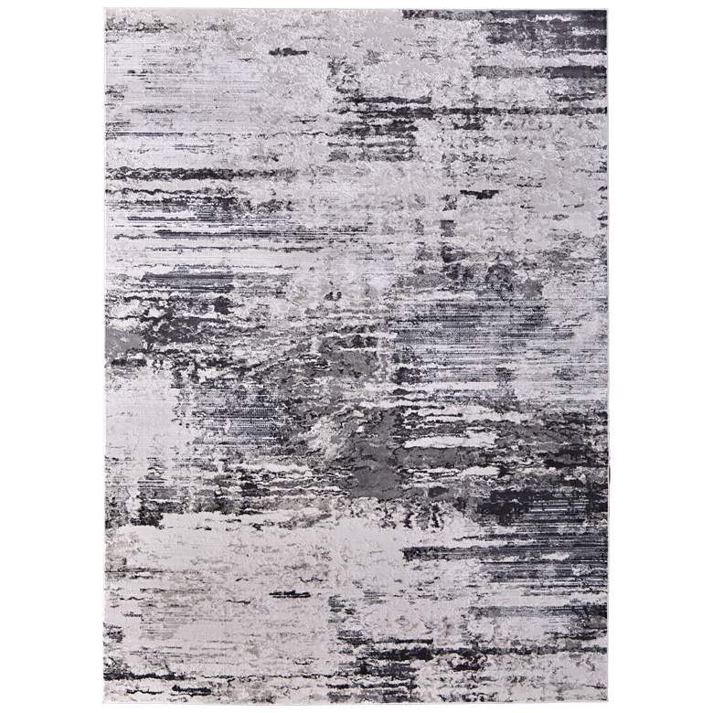 Image 1 Prasad Modern Abstract Soft Indoor Ivory Area Rug 39N9F