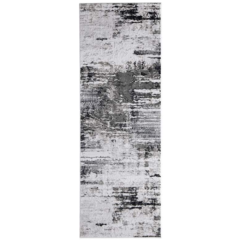 Image 1 Prasad Modern Abstract Soft Indoor Ivory Area Rug 39N9F