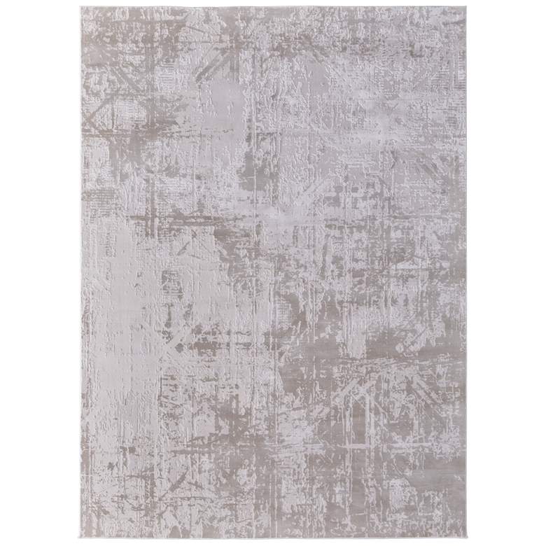 Image 1 Prasad Modern Abstract Soft Indoor Ivory Area Rug 39NAF