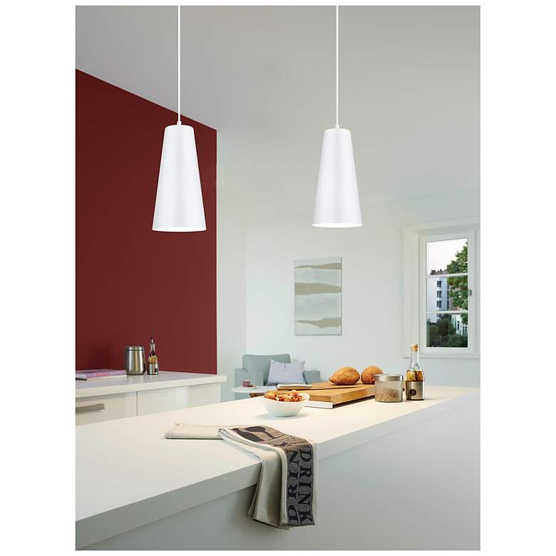 Image 6 Pratella 1 - 1-Light Mini Pendants - White Finish - White Metal Shade more views
