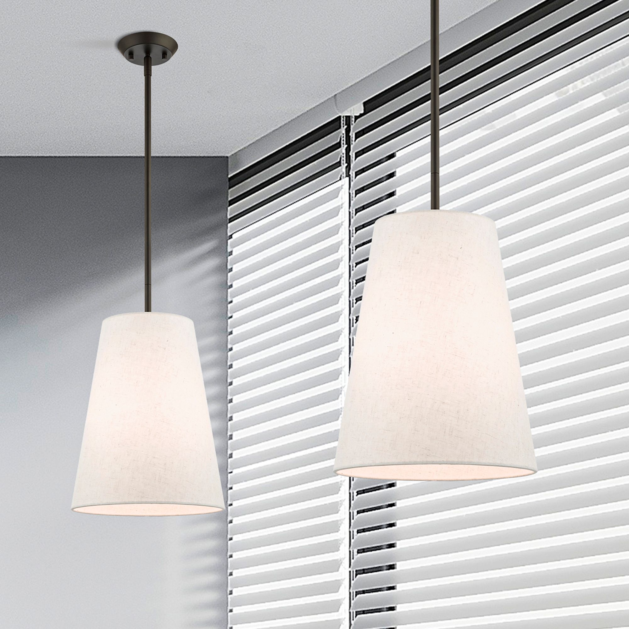 Prato 1 Light Bronze Shaded Chandelier