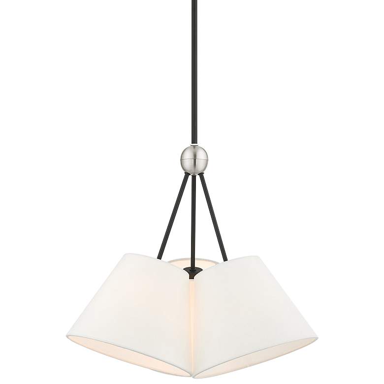 Image 1 Prato 21 inch Wide Black 3-Light Pendant Light