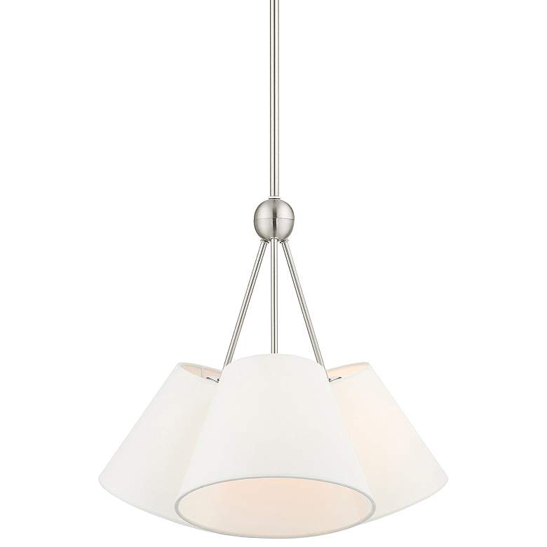 Image 3 Prato 21" Wide Brushed Nickel 3-Light Shade Chandelier