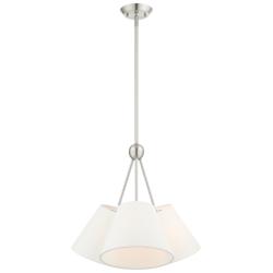 Prato 21" Wide Brushed Nickel 3-Light Shade Chandelier