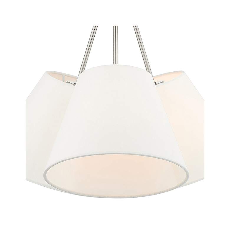 Image 4 Prato 21" Wide Brushed Nickel 3-Light Shade Chandelier more views