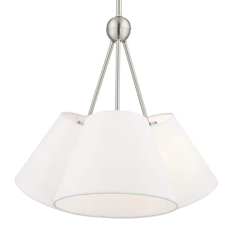 Image 5 Prato 21" Wide Brushed Nickel 3-Light Shade Chandelier more views