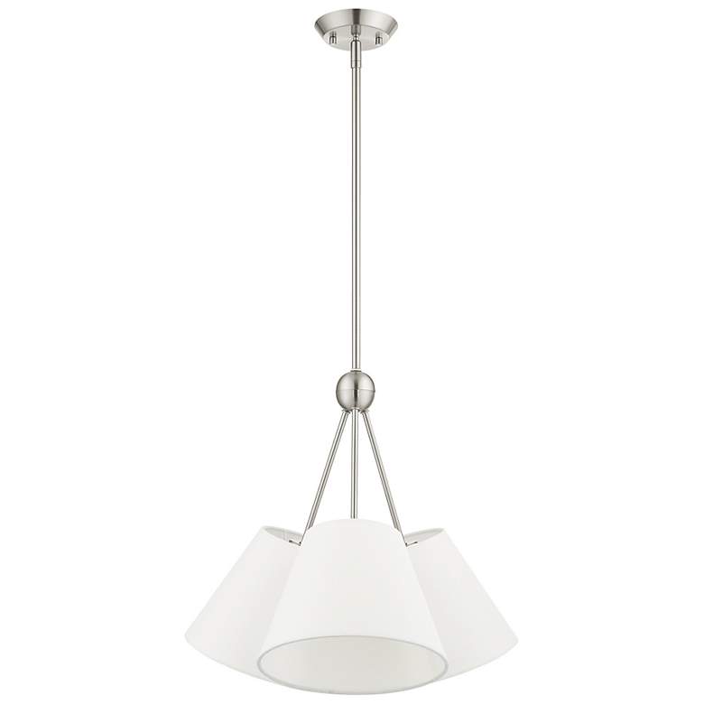 Image 6 Prato 21" Wide Brushed Nickel 3-Light Shade Chandelier more views