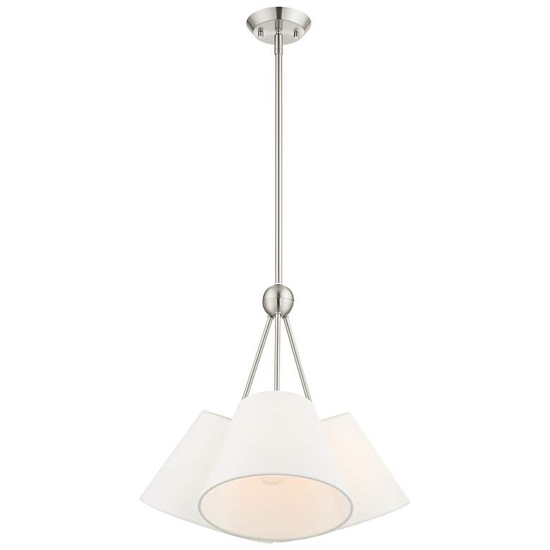 Image 7 Prato 21" Wide Brushed Nickel 3-Light Shade Chandelier more views
