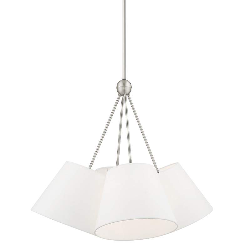 Image 1 Prato 25 inch Wide Brushed Nickel 4-Light Pendant Light