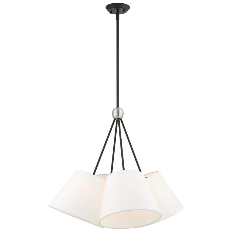 Image 1 Prato 4 Light Black Shaded Chandelier