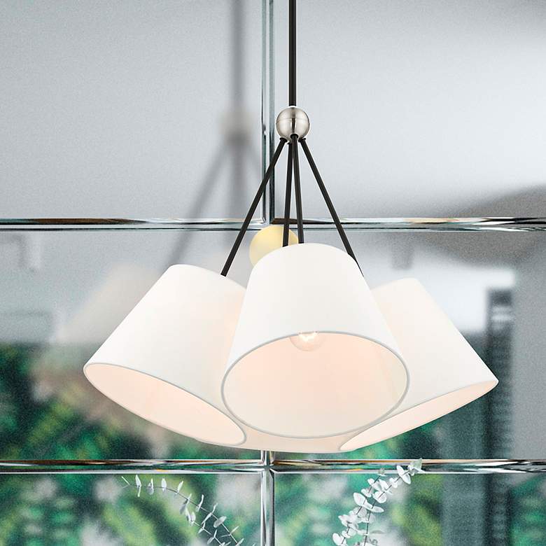Image 1 Prato 4 Light Black Shaded Chandelier