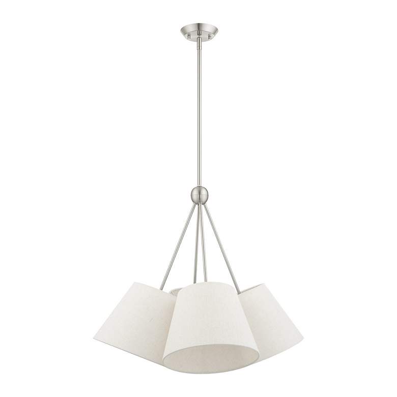 Image 5 Prato 4 Light Brushed Nickel Shaded Chandelier more views