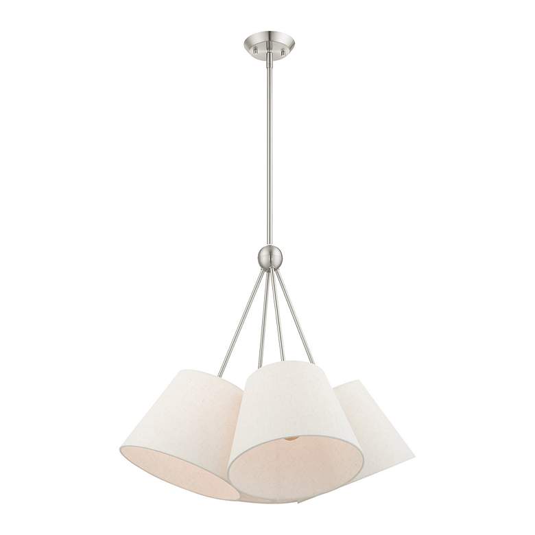 Image 6 Prato 4 Light Brushed Nickel Shaded Chandelier more views