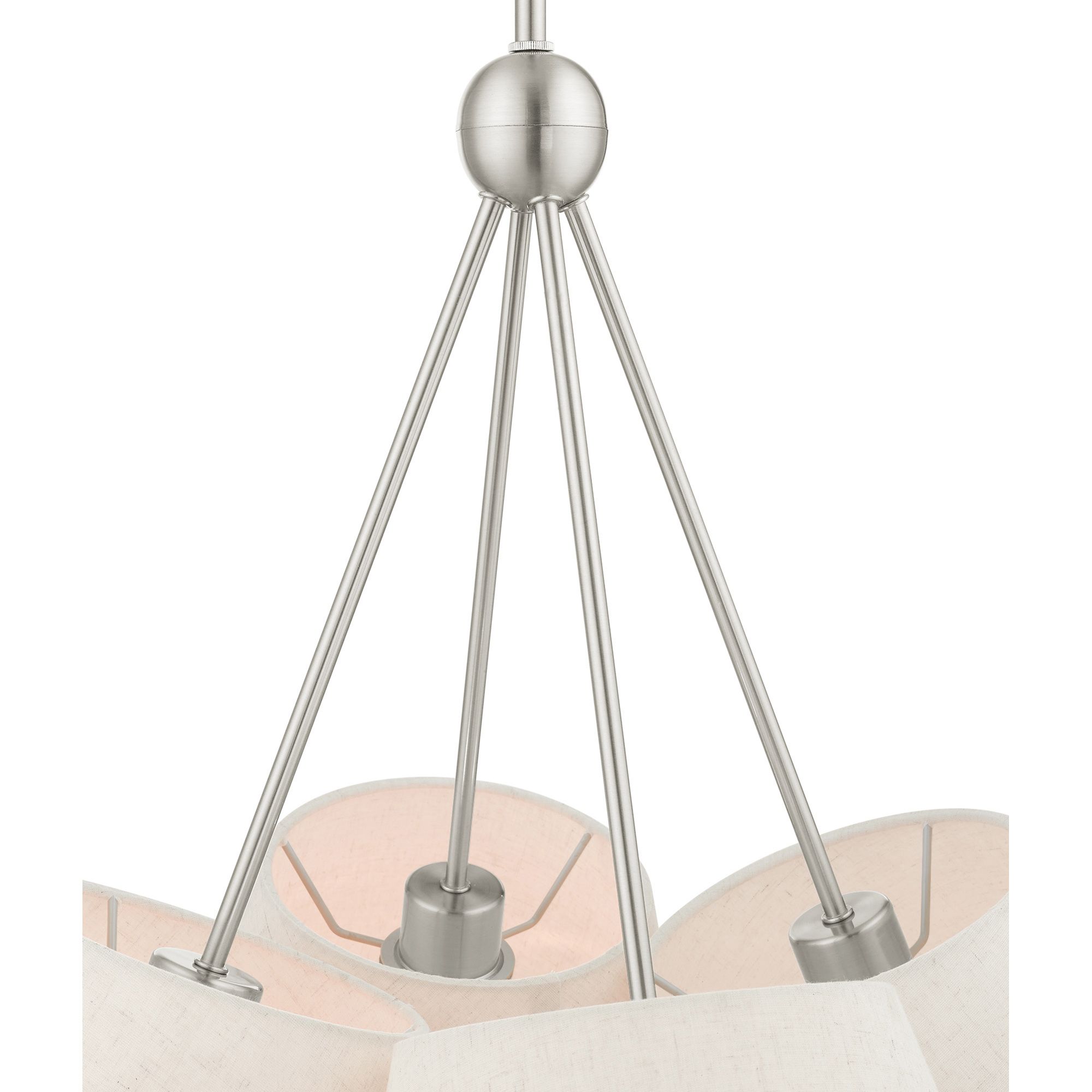 Prato 4 Light Brushed Nickel Shaded Chandelier
