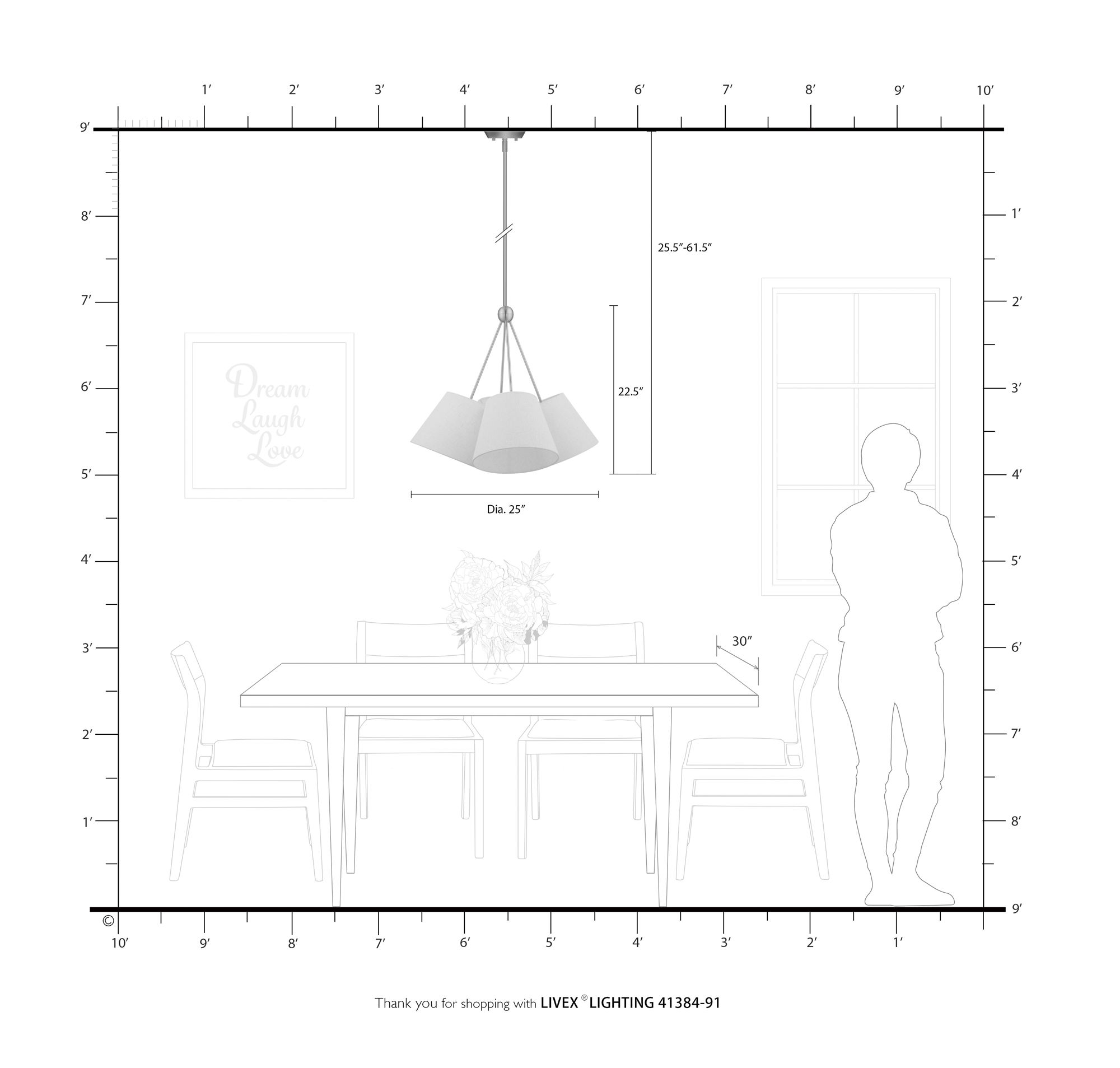Prato 4 Light Brushed Nickel Shaded Chandelier