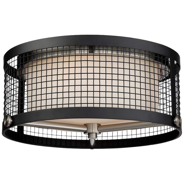 Image 1 Pratt; 3 Light; Flush Mount Fixture with White Glass