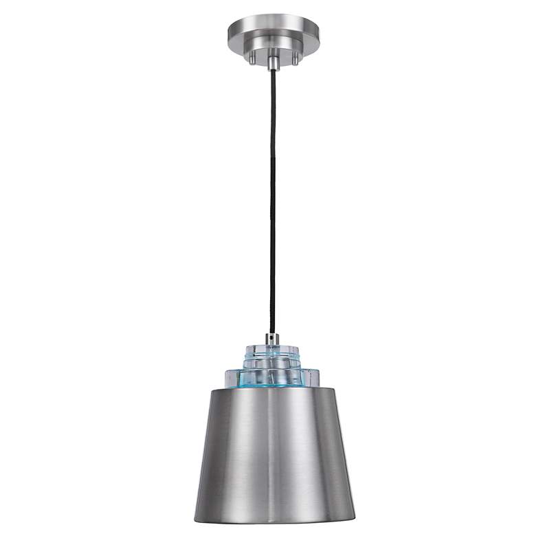 Image 7 Pratt 9" Wide Brushed Nickel Metal Mini Pendant Light more views