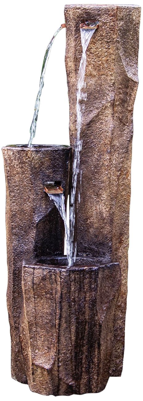 Image 2 Precipice 52 3/4" High Relic Lava LED Outdoor Floor Fountain Made to Order