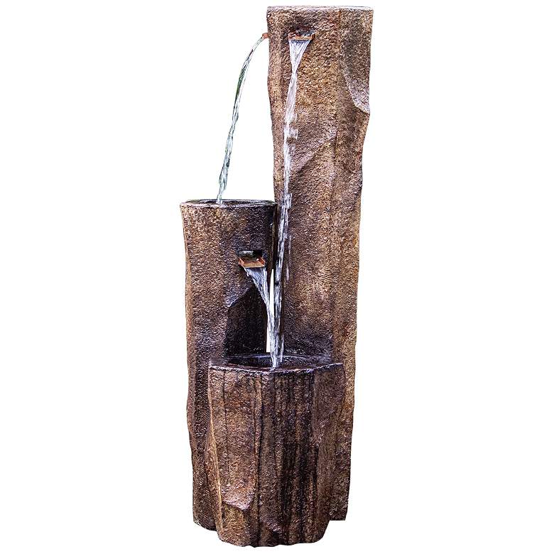 Image 2 Precipice 52 3/4" High Relic Lava LED Outdoor Floor Fountain