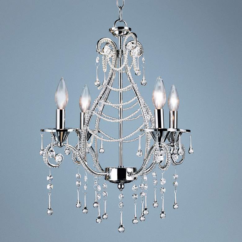 Image 1 Prelude 17 inch Wide Chrome and Crystal Chandelier
