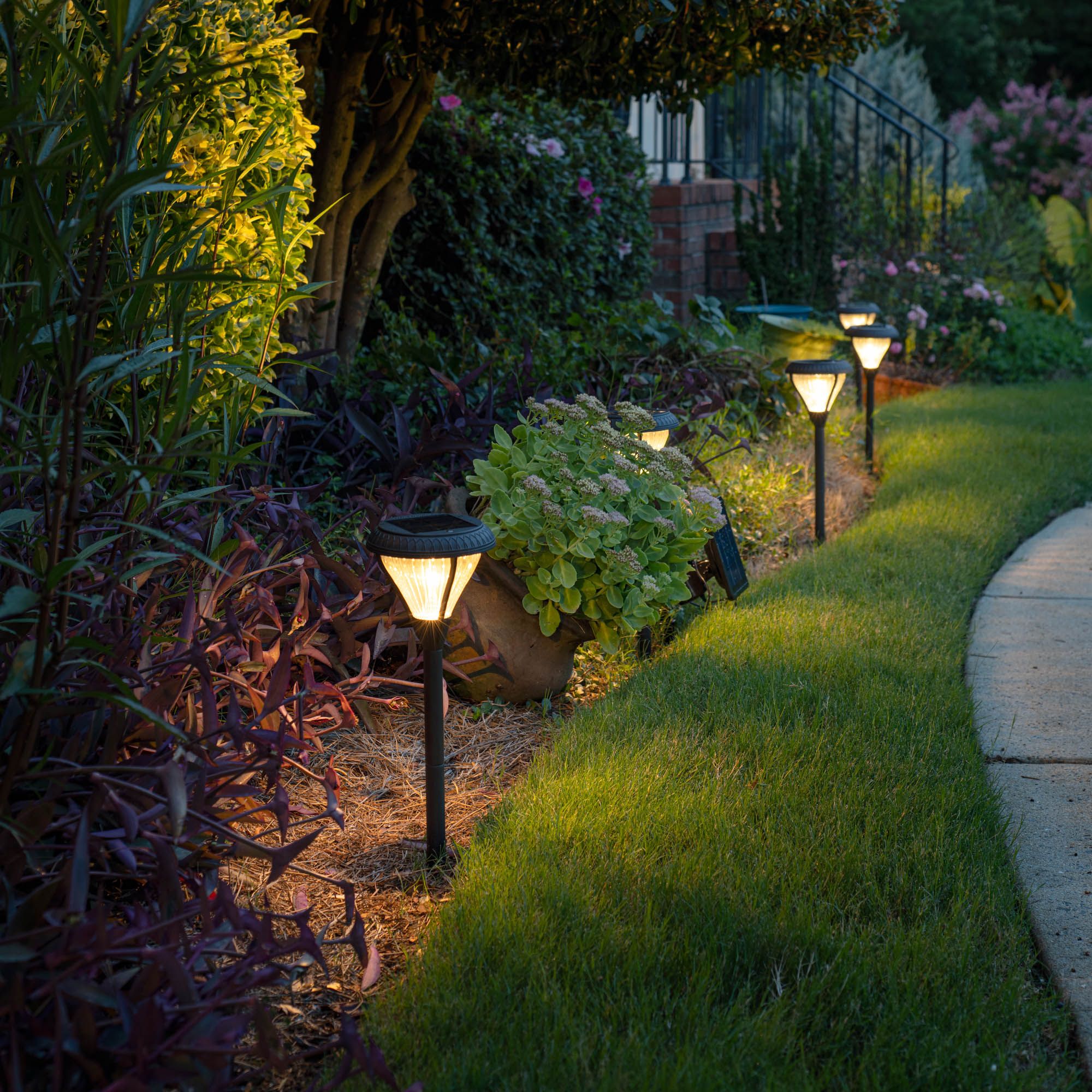 Image 3 Premier 23 1/2" High Black LED Solar Garden Lights Set of 4 more views