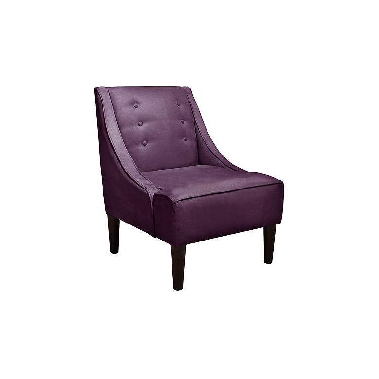 Image 1 Premier Purple Swoop Accent Chair with Buttons
