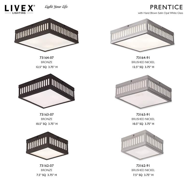 Image 5 Prentice 3 Light Brushed Nickel Ceiling Mount more views