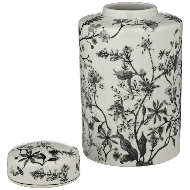 Image 7 Prentiss 12" High Black and White Ceramic Ginger Jar with Lid more views