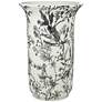 3_Prentiss 14" High Black and White Ceramic Ginger Jar Decorative Vase
