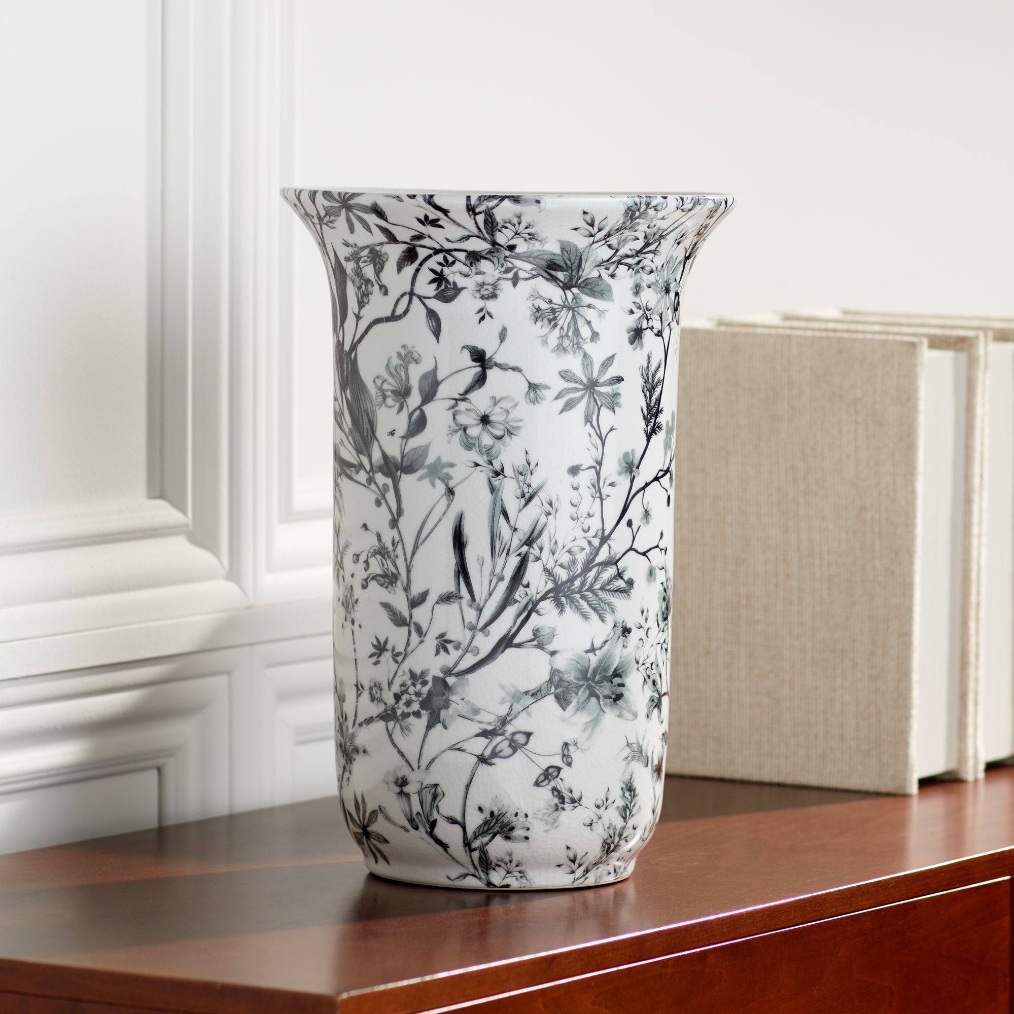 Image 7 Prentiss 14" High Black and White Ceramic Ginger Jar Decorative Vase more views