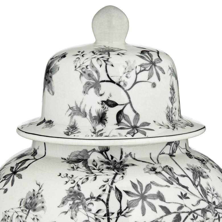 Image 4 Prentiss 21" High Black and White Ceramic Ginger Jar with Lid more views