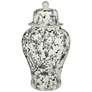 7_Prentiss 21" High Black and White Ceramic Ginger Jar with Lid more views