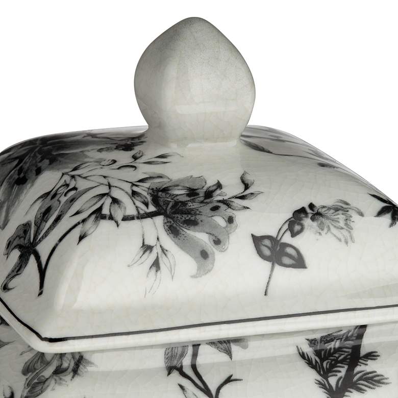 Image 4 Prentiss 7 1/4" High Black and White Ceramic Ginger Jar with Lid more views