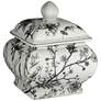 6_Prentiss 7 1/4" High Black and White Ceramic Ginger Jar with Lid more views