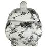 Prentiss 7 1/4" High Black and White Ceramic Ginger Jar with Lid in scene