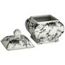 Prentiss 7 1/4" High Black and White Ceramic Ginger Jar with Lid in scene