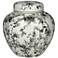 Prentiss 9" High Black and White Ceramic Ginger Jar with Lid