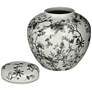 Prentiss 9" High Black and White Ceramic Ginger Jar with Lid in scene