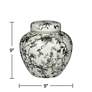 Prentiss 9" High Black and White Ceramic Ginger Jar with Lid in scene