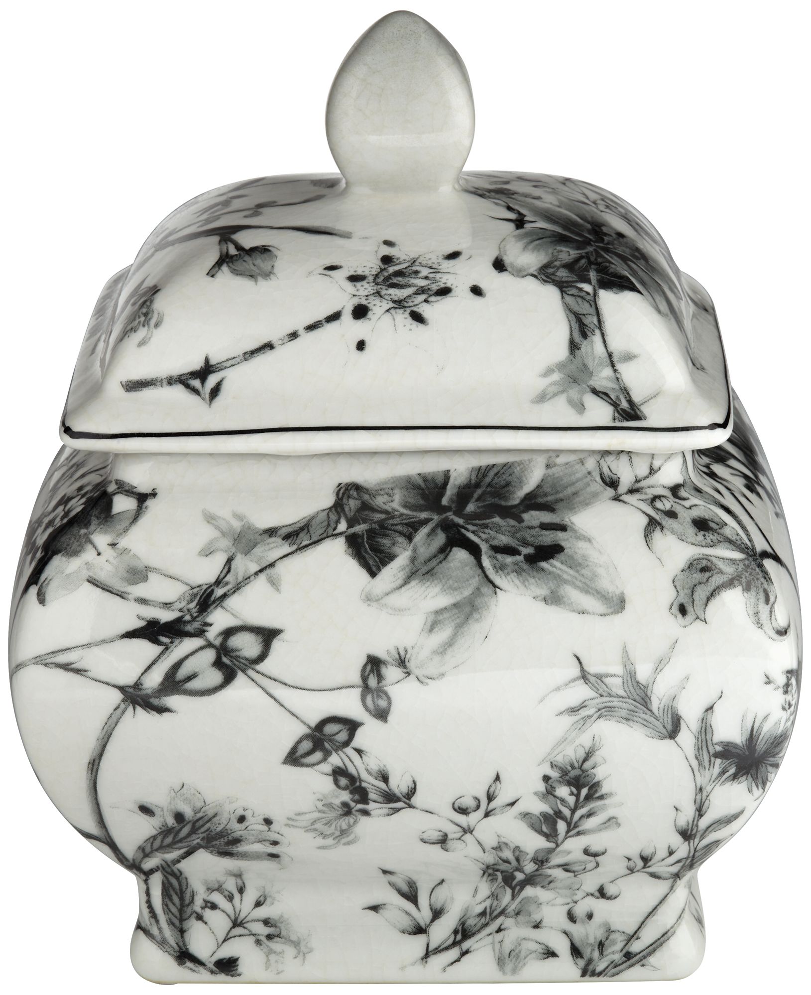 Prentiss Black and White 2-Piece Ceramic Ginger Jar Set in scene