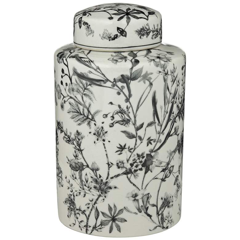Image 5 Prentiss Black and White 3-Piece Ceramic Vase and Jar Set more views